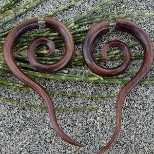 Fake Gauges earrings,tribal style,hand carved, wood Earrings ,Tribal Expander Split,organic ,organic