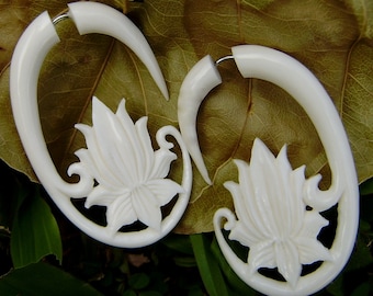 Fake Gauge Earrings - hand made,tribal style,bone,naturally,fake piercings,organic