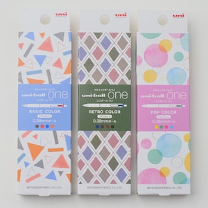 Ensemble de stylos gel Uni-ball One, couleur de base, couleur rétro, couleurs pop (4 couleurs) 0,38 mm Papeterie du japon pour la rentrée des classes, carnet de notes Uniball