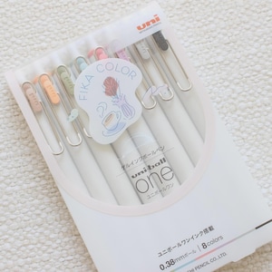 Uni-ball One Gel Pens Set of 8 Fika Color Series 0.38mm Fine Tip Japanese Stationery for Journaling Planning limited edition