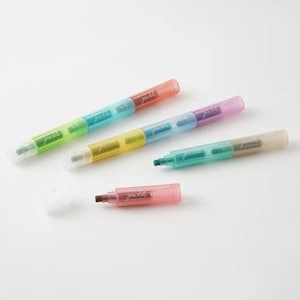 Midoriverschluss Stift Füge Punkte 3-Farbige Verbindung von tragbaren Gelenkpunkten Hellton - Wasserbasierter Stift-Set Textmarker - Japanisches Briefpapier