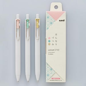 Set di penne gel Uni-ball One – 0,5 mm Edizione limitata giapponese “Wa Taste” – 3 colori tenui ispirati a Wagashi e fiori – Prodotto in Giappone
