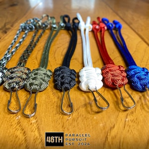 Handmade Paracord Call Drop: Stainless Steel Clip Lanyard