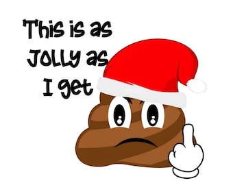 Anti-Christmas Poop Emoji PNG – Funny Holiday Design (Digital Download)