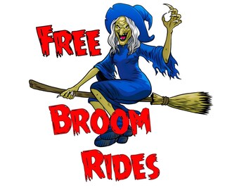 Free Broom Rides - PNG - All with Transparent Backgrounds - 3 Design Layouts