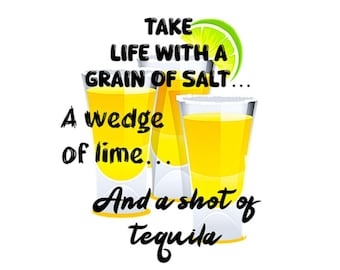 Tequila Shot PNG, Lime & Salt Graphic, Transparent Background (Digital Download)