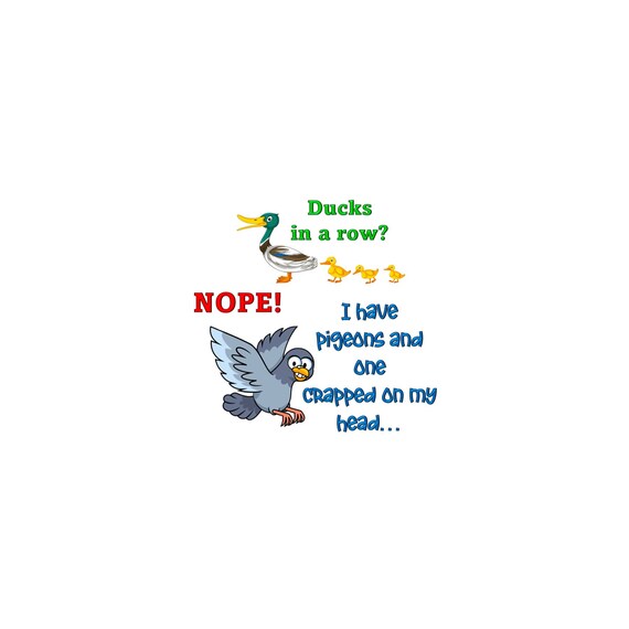 Funny Pigeons PNG – Ducks In A Row Design, Transparent Background (Digital Download)