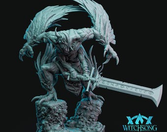 The Champion of Wrath - D&D - RPG - Demon - Fiend - Creature - Boss - Chaotic -  Evil - 3D Printed Mini -  Witchsong Miniatures