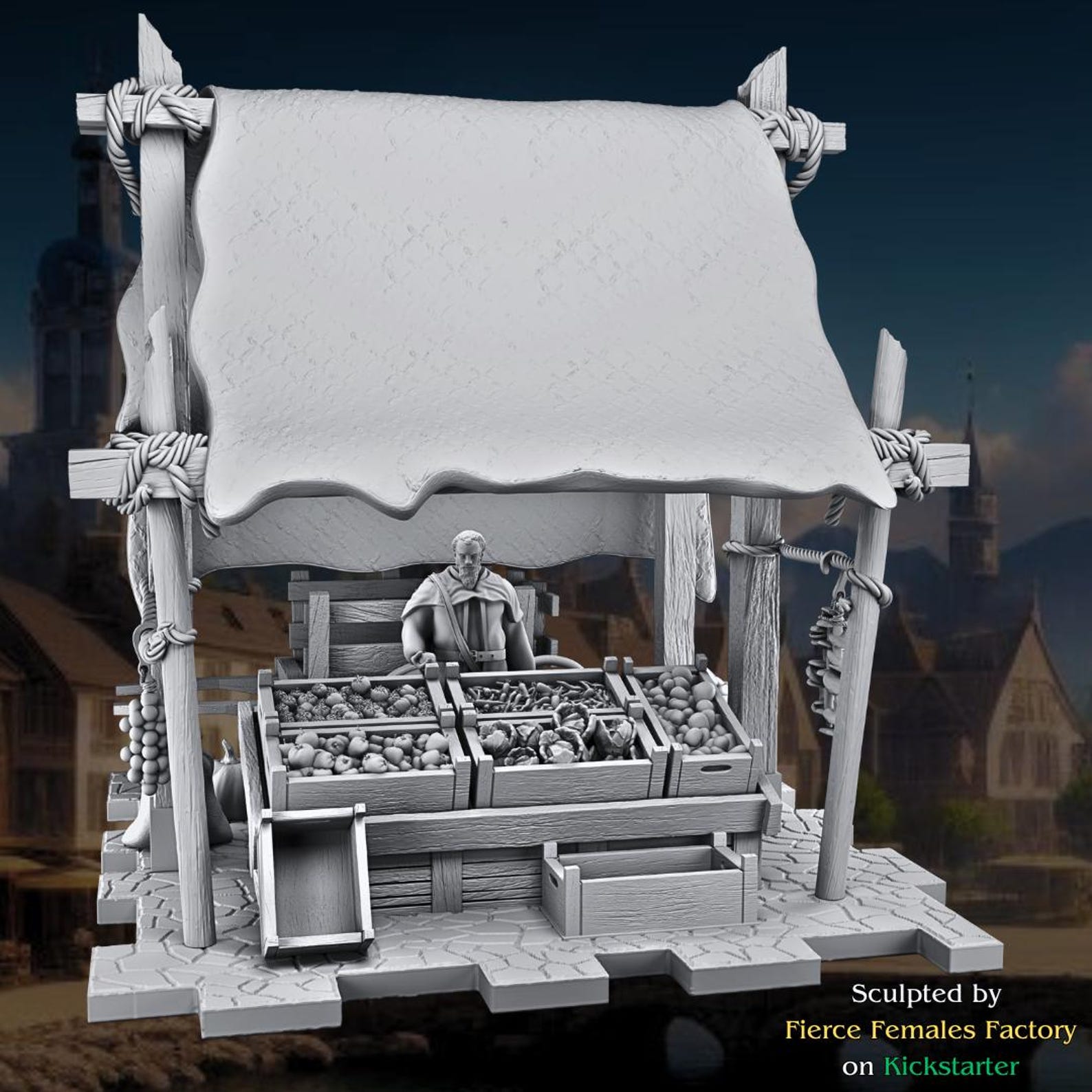 Market Stalls - Butcher - Fabric - Farmer - Produce - Shop- RPG ...