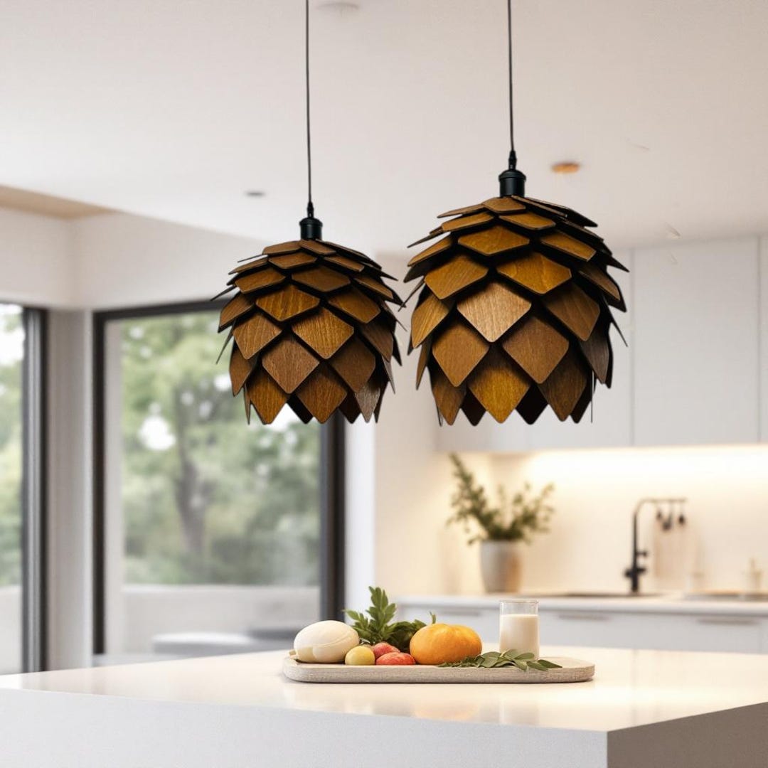 Stunning Simple Wooden Pendant Chandelier image