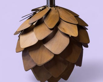 手作りの尖った松ぼっくりライト - ペンダントライト - シャンデリア