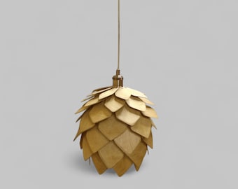 Lámpara de techo minimalista de madera hecha a mano, estilo escandinavo, accesorio de iluminación de madera natural, accesorio de decoración moderna para el hogar.