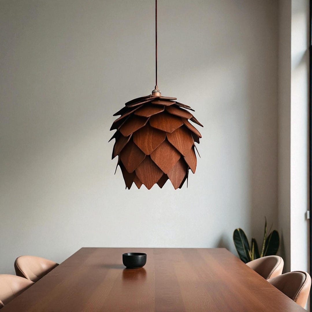 Pine Cone Pendant Lighting Chandelier for Kitnchen Island Teak Color ...