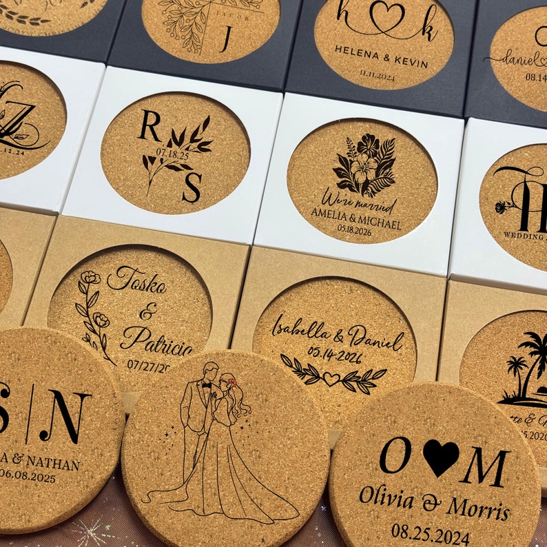 Bulk Wedding Coaster Favors, Personalized Wedding Favors for Guests ...