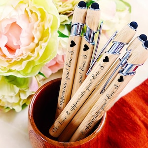 パーソナライズされた結婚式の記念ペン、カスタム彫刻木製ペン、ギフト、結婚祝い、企業向けビジネスギフト、父の日ギフト、家族の再会