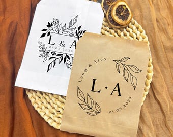 Personalized Favor Bags, Wedding Favors for Guests, Wedding Favor Bags in Bulk, Cookie Treat Bags, Snack Bags, Donut Bags