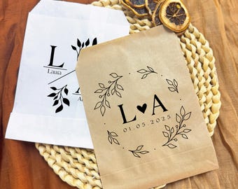 Customized Wedding Favor Bags, Wedding Cookie Treat Bags, Wedding Favors for Guests Bulk, Paper Favor Bags, Donut Bags, Snack Bags