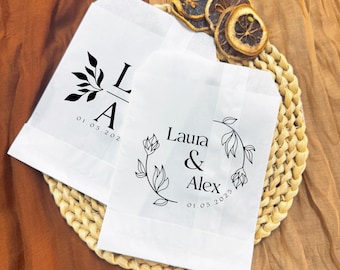 Bulk Wedding Paper Bags, Personalized Wedding Favor Bags, Cookie Bags, Donut Bags, Bridal Shower Favors, Save the Date, Party Candy Bags