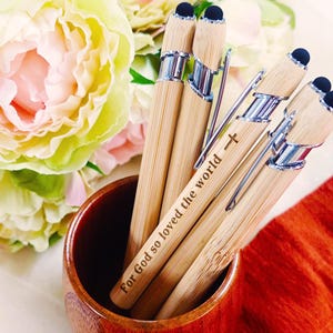 Personalized Bamboo Pens,Custom Engraved Wood Pen,Corperate Business Gift,Father's Day Gift,Family Reunion,Back To School,Gift,Wedding Gifts