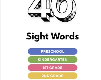 40 Sight Words flashcards, Learning Sight Word, Reading Skills, Kindergarten, Headstart