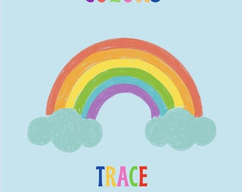 Early learning colors, flashcards for toddlers and pre-k, home school for kindergarten, coloring and tracing