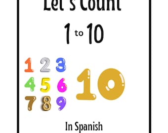 Counting in Spanish for kids, early learning flash cards, tracing and learning numbers in Spanish,