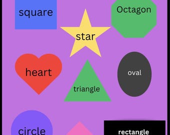 Interactive Shapes Activity, Fun Early Learning Resource for Toddlers, Shape Recognition & Tracing Skills