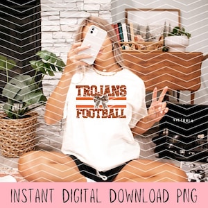 Trojaanse paarden voetbal faux pailletten PNG: Game Day-sublimatie (digitale download)