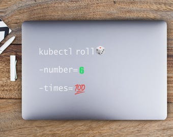 Kubernetes Sticker, Roll The Dice Decal, Coding Sticker, Programming Laptop Decal, Techie MacBook Decal, Funny Coding Sticker