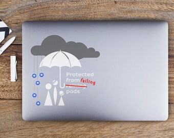 Protected from Failing Pods Sticker | Funny Kubernetes Sticker | DevOps Sticker | IT Professional Laptop Decal | Cloud Computing Sticker