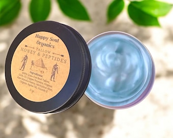 Koperpeptiden GHK-CU Talg met methyleenblauw Gezicht Lichaamsbalsem Biologische natuurlijke huidcrème Grasgevoerde rundertalg Huidverzorging Moisturizer