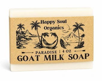 Paradise Goat Milk Soap 4oz All Natural Fruity Tropical Summer Soap Handcrafted Organic Soap Paraben Free Phthalate Free Gift Ideas