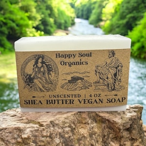 Vegan Soap 4oz Unscented Shea Butter Soap Handcrafted in Oklahoma All Natural Soap Vegan Gift Idea