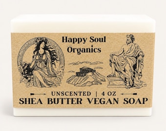 Vegan Soap 4oz Unscented Shea Butter Soap Handcrafted in Oklahoma All Natural Soap Vegan Gift Idea