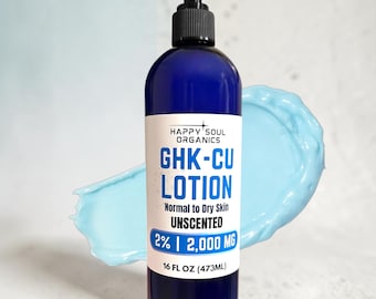 Lotion GHK-CU Copper Peptide Infused Organic Natural Hydrating Hand or Body Nontoxic Lotion Handmade Skincare