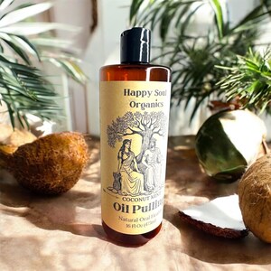 Öl Pulling All Natural Kokos-Minze Mundwasser 16 Unzen für frischen Atem und gesundes Zahnfleisch und weiße Zähne 16 Unzen Pure Organic Entgiftung