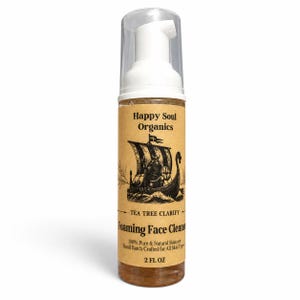 Detergente viso schiumogeno, detergente viso completamente naturale, flacone con dosatore da 60 ml, trattamento per la pelle non tossico, detergente viso biologico