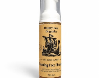 Foaming Face Cleanser All Natural Face Wash 2oz Pump Bottle Nontoxic Skincare Organic Face Wash
