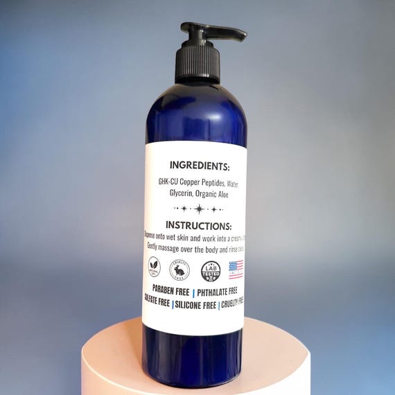 ghk cu instructions Body Wash GHK-Cu Copper Peptide Infused With All Natural Organic Ingredients Nontoxic Handmade Skincare Vitamin B12 (Hydroxocobalamin) Injection Flavour:Natural Berry lemon