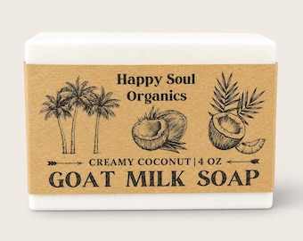 Creamy Coconut Goat Milk Soap 4oz All Natural Fruity Beachy Summer Soap Handcrafted Organic Soap Paraben Free Phthalate Free Gift Ideas