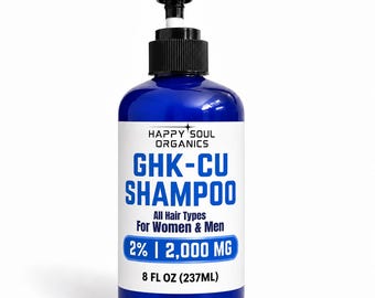 Ghk-cu Copper Peptide Shampoo All Natural Organic Nontoxic Clean Hair Care 8oz or 16oz Handmade in Small Batches Sulfate Paraben Free