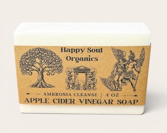 Apple Cider Vinegar Soap 4oz Vegan Ambrosia Cleanse Soap All Natural  Handcrafted Organic Soap Paraben Free Phthalate Free Gift Ideas