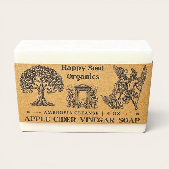 Apple Cider Vinegar Soap 4oz Vegan Ambrosia Cleanse Soap All Natural  Handcrafted Organic Soap Paraben Free Phthalate Free Gift Ideas