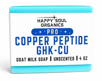 GHK-CU Copper Peptide Pro Soap Handcrafted Organic All Natural 4oz Soap