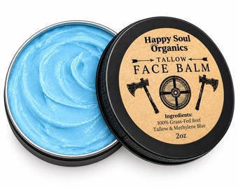 Tallow Methylene Blue Face Balm Organic Natural Skin Cream Grass Fed Tallow Skincare Moisturizer Face Cream