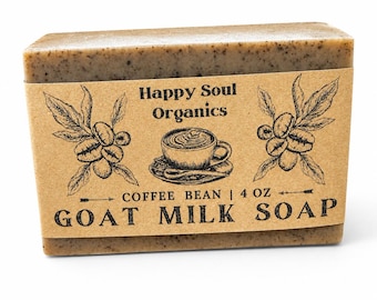 Coffee Bean Goat Milk Soap 4oz Natural Handcrafted Organic Soap Coffee Scent Paraben Free Phthalate Free Gift Idea Coffee Lover