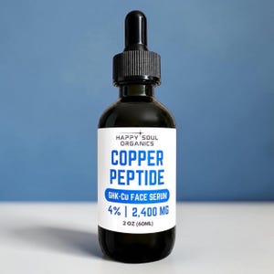 Siero viso 4% GHK-Cu Peptidi di rame Siero viso naturale per la cura della pelle Flacone contagocce da 60 ml