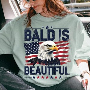 Bald Is Beautiful 4th of July Independence Day America Eagle png, Patriotic Eagle Png, Independence Day, Eagle USA Flag Png,Memorial Day Png