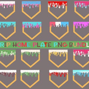 Waffle Home Plate PNG Bundle, Drip Baseball Plate Sublimation, Ice Cream Drip PNG, Drippy Softball Design, Digital Download
