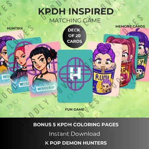 K-Pop Demon Hunters Matching Game | Memory Game (Digital Download)